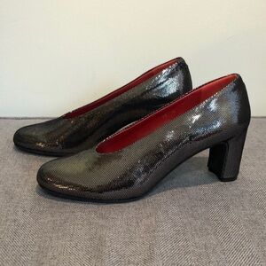 SESTO Meucci heels metallic lizard print women’s 10 leather Italian